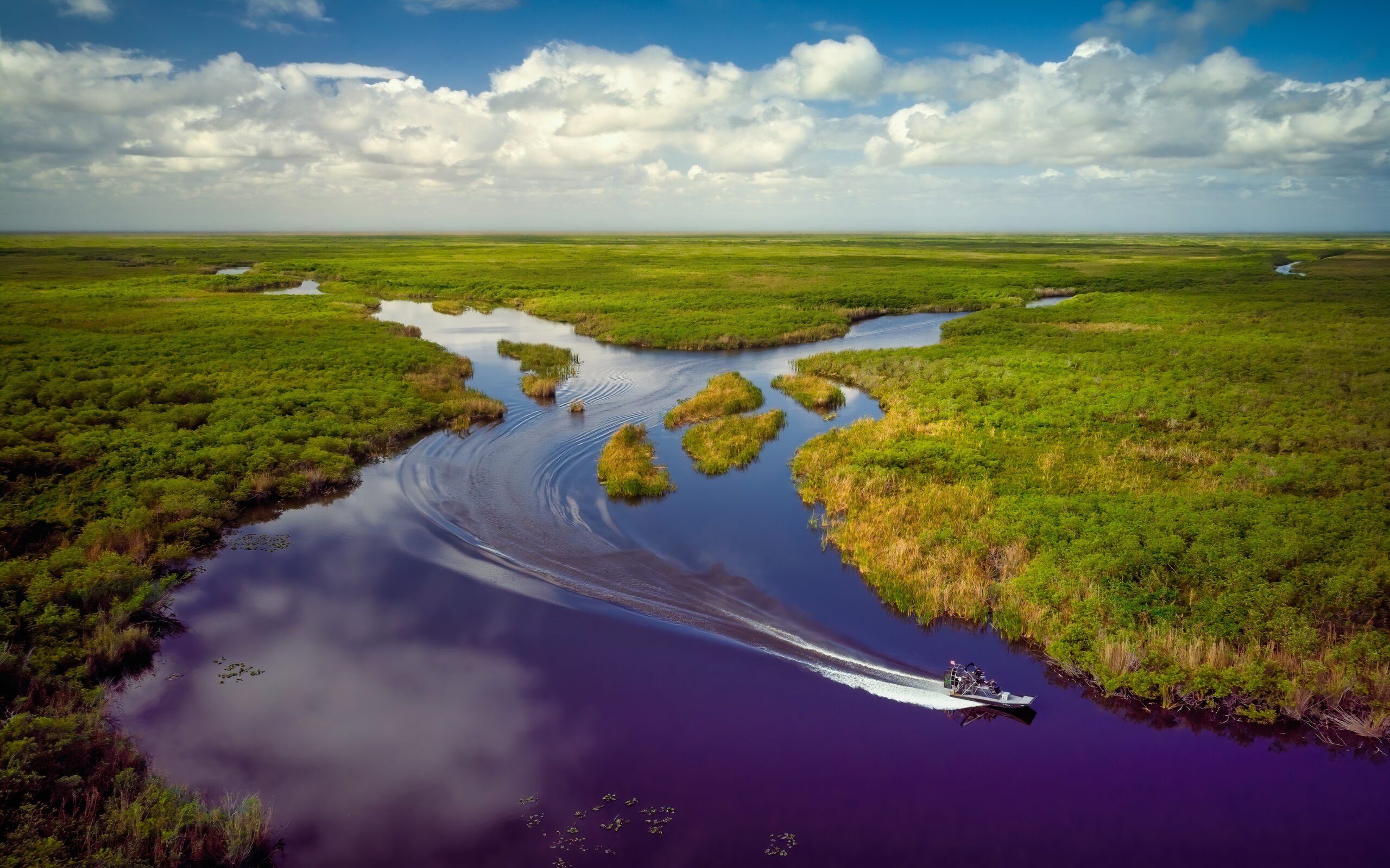 Aerial View of Florida Everglades Everglades airboat tour