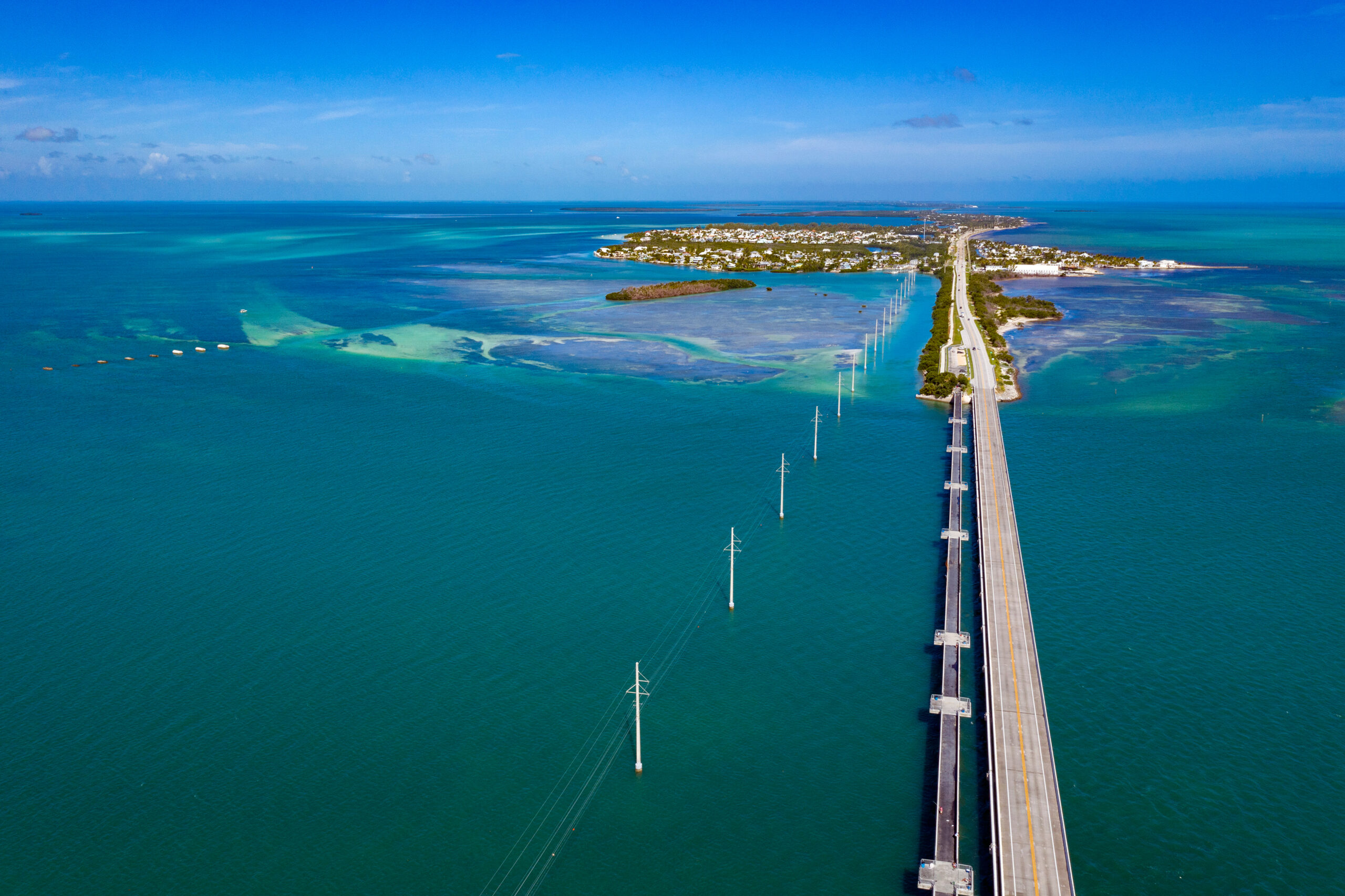 key west island florida highway and bridges over the sea aerial view Key West day trip from Miami